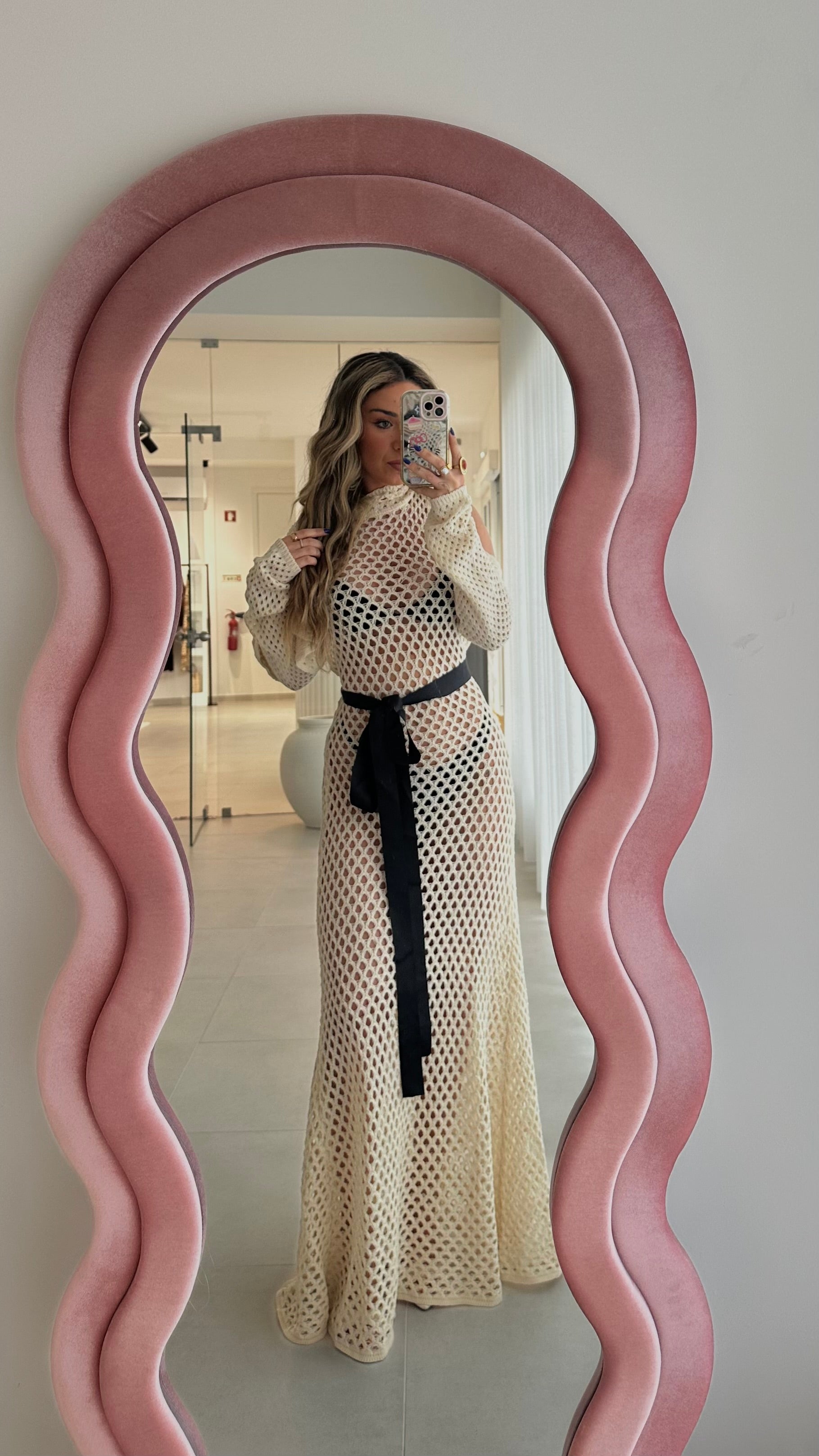Vestido Crochet Fita