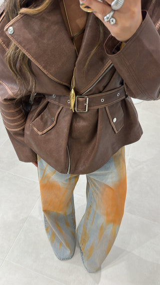 Oversize Biker With Belt