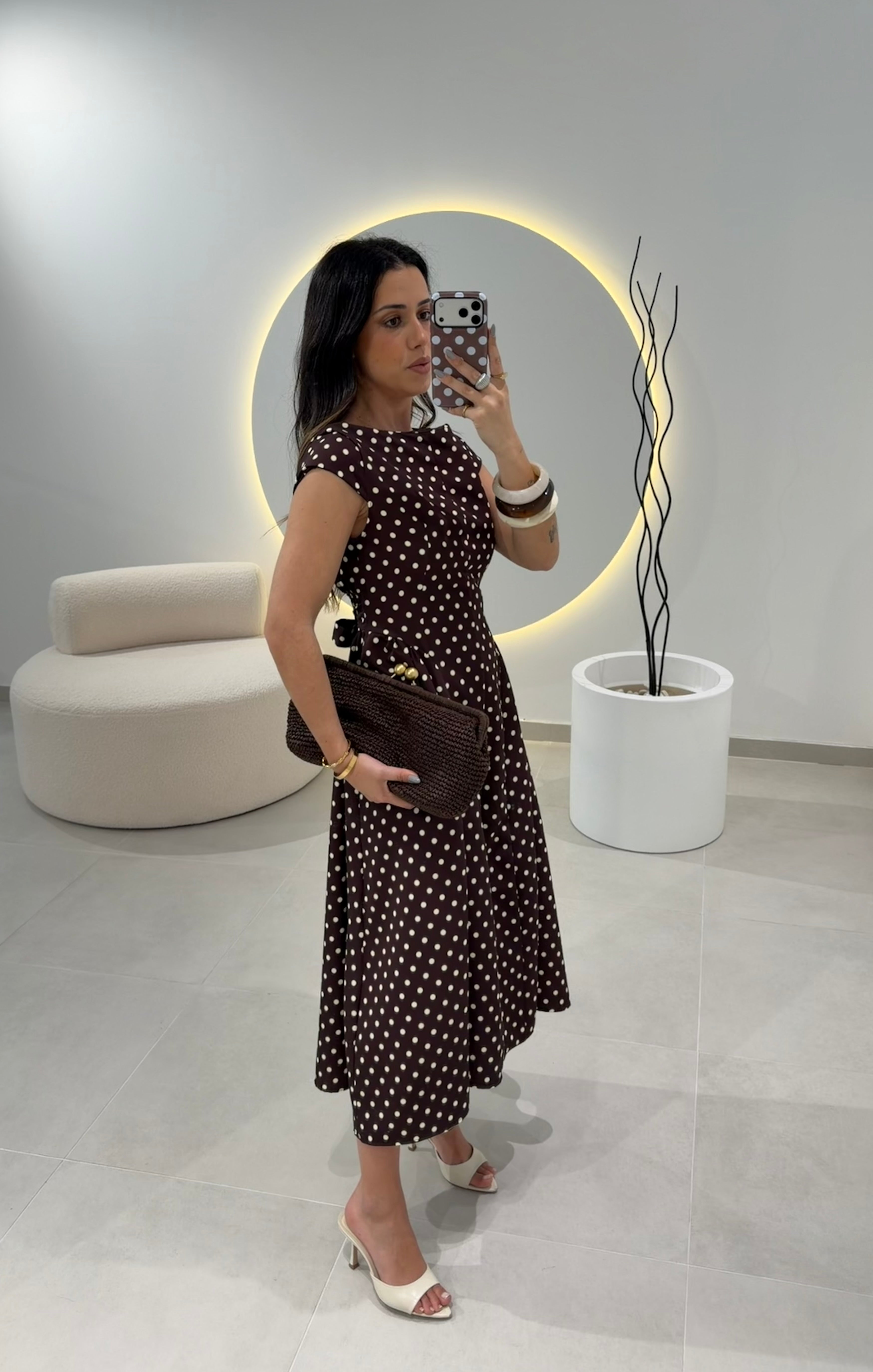 Brown Polkadot Dress