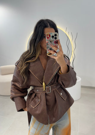 Oversize Biker With Belt