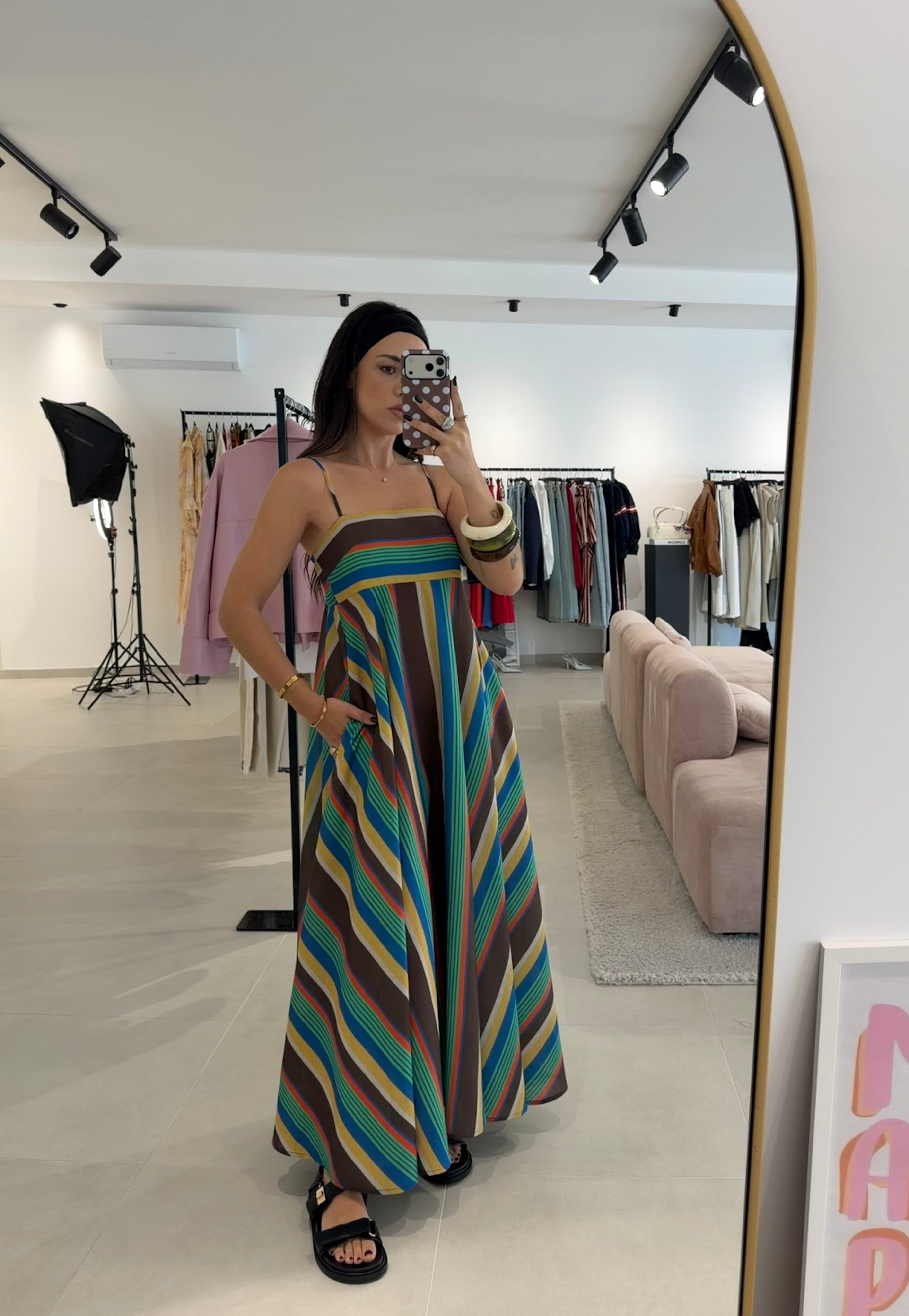 Colorful Stripe Maxi Dress