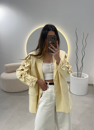 Blazer Amarelo Manteiga Laços