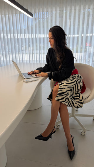 Zebra Fur Skirt