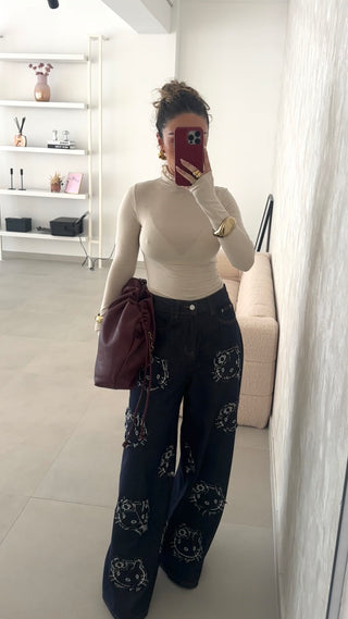Hello Kitty Wide Leg Jeans