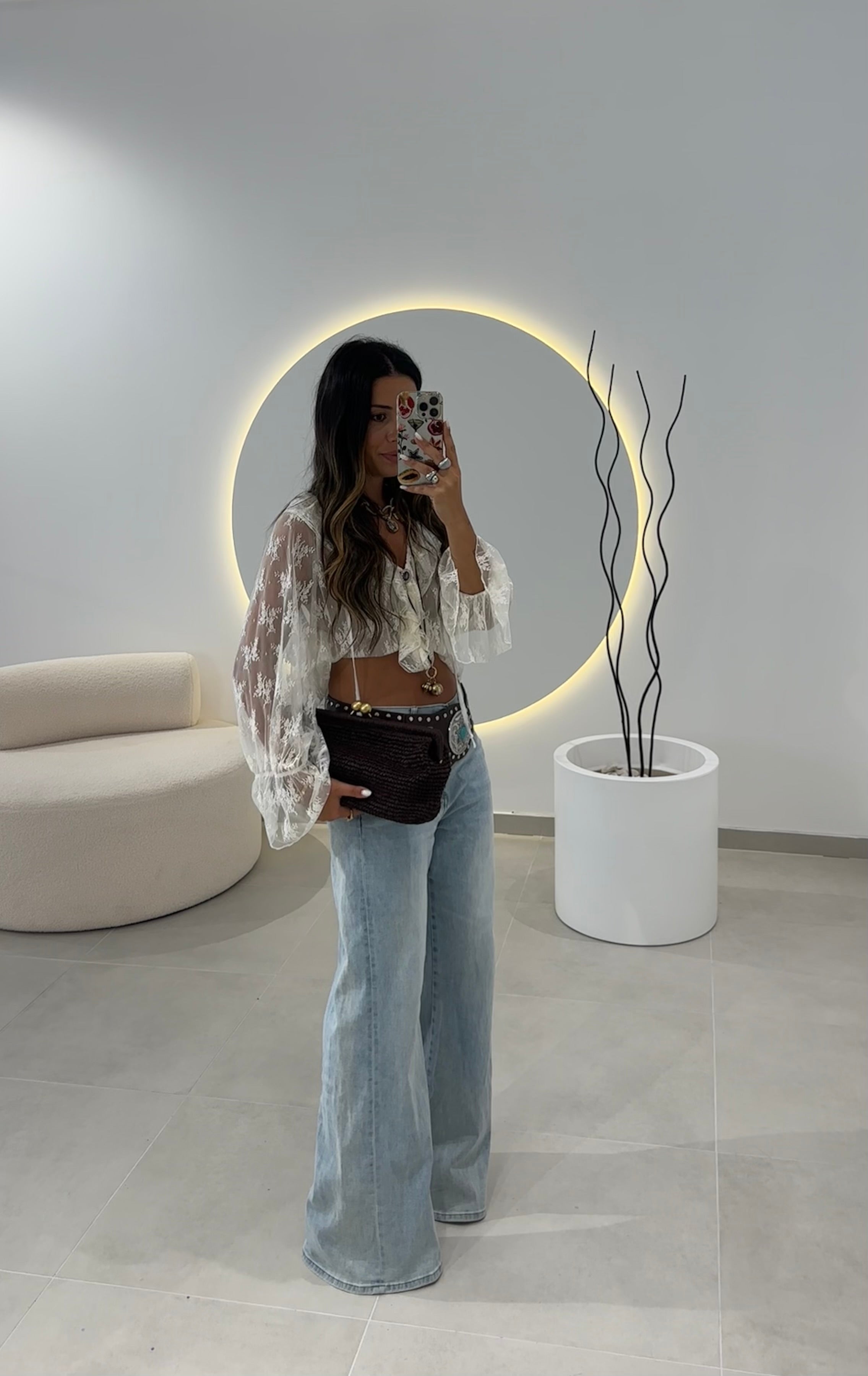 Wide Leg Denim Jeans