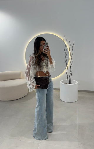 Wide Leg Denim Jeans