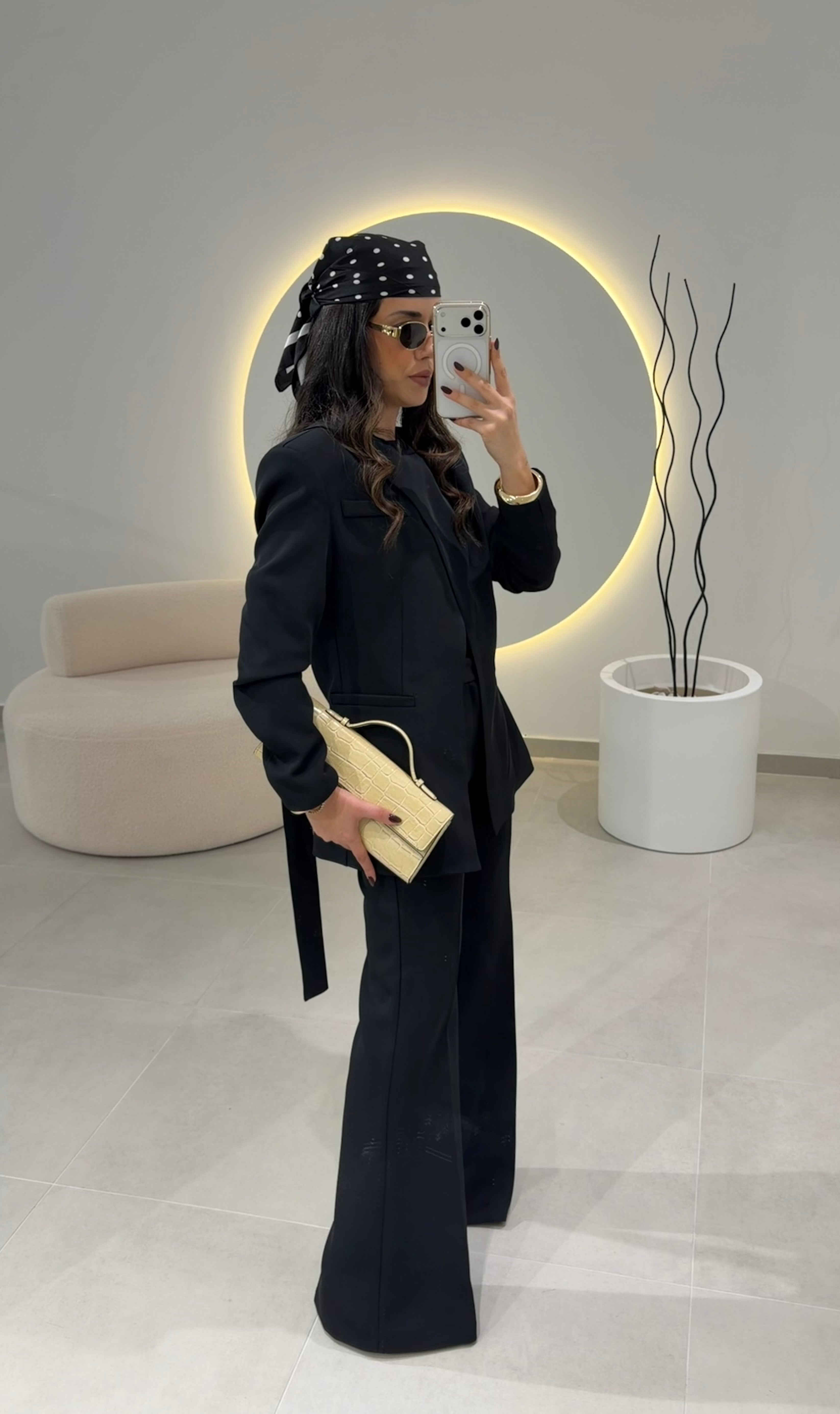 Black Classic Flared Pants Lumina