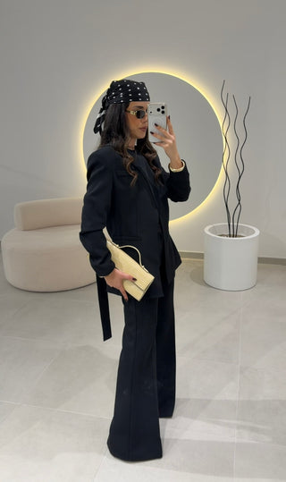 Black Classic Flared Pants Lumina