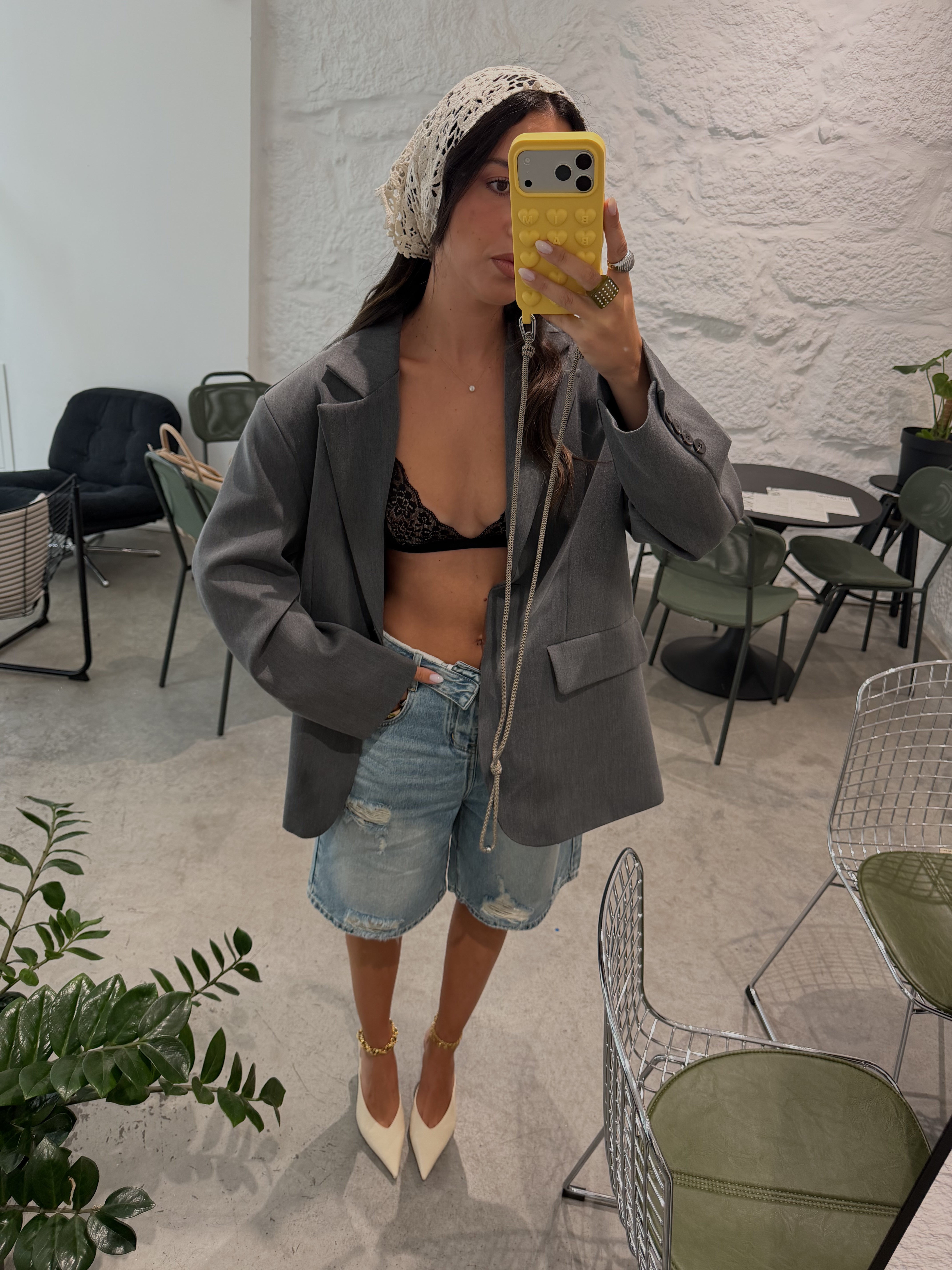 Grey Oversized Blazer Lumina