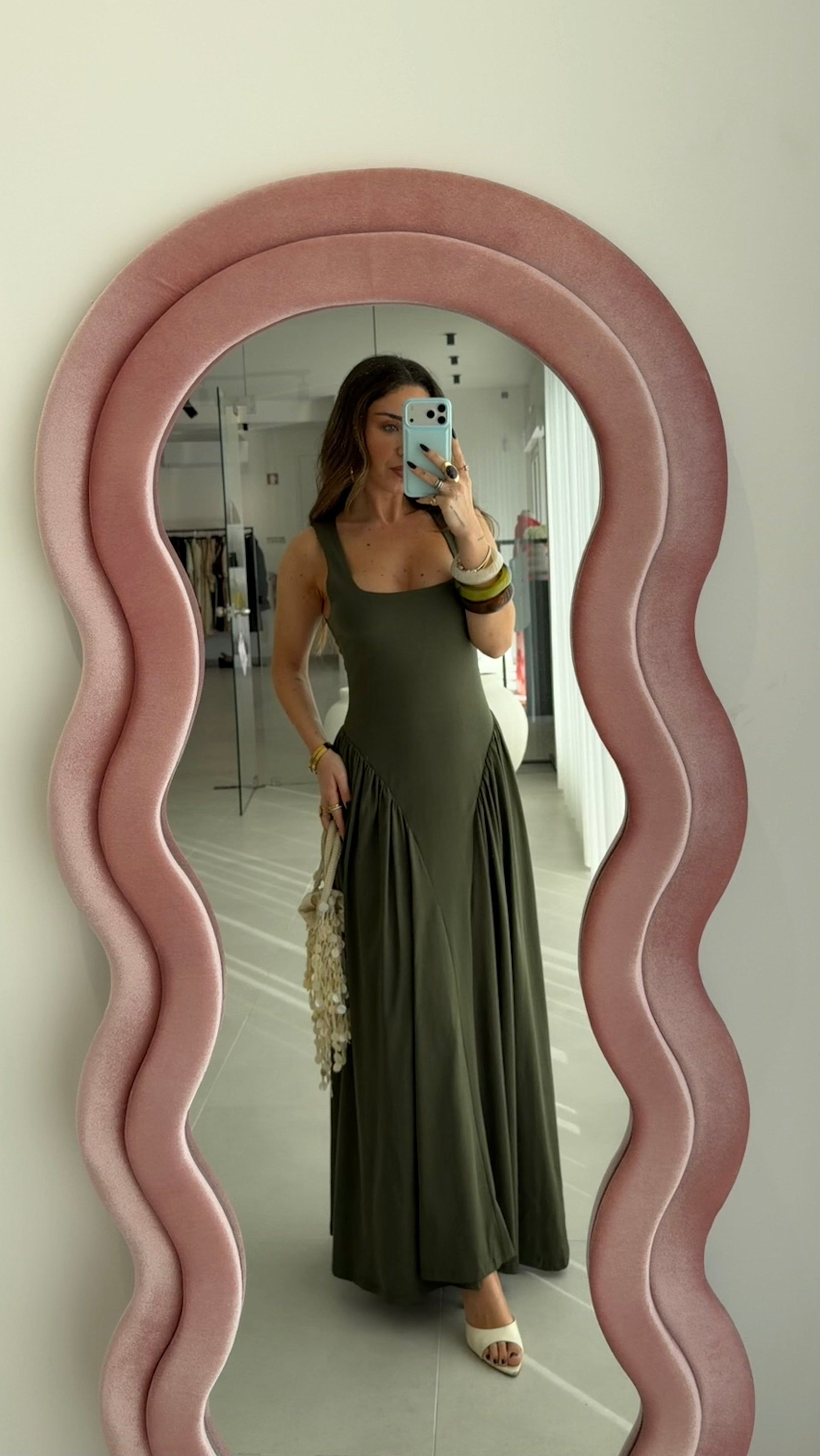 Militar Green Dress Lumina