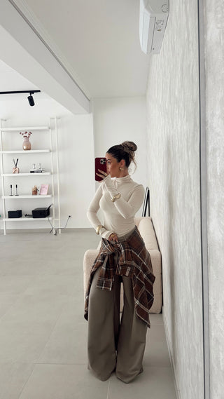 Grey Wide Leg Trousers