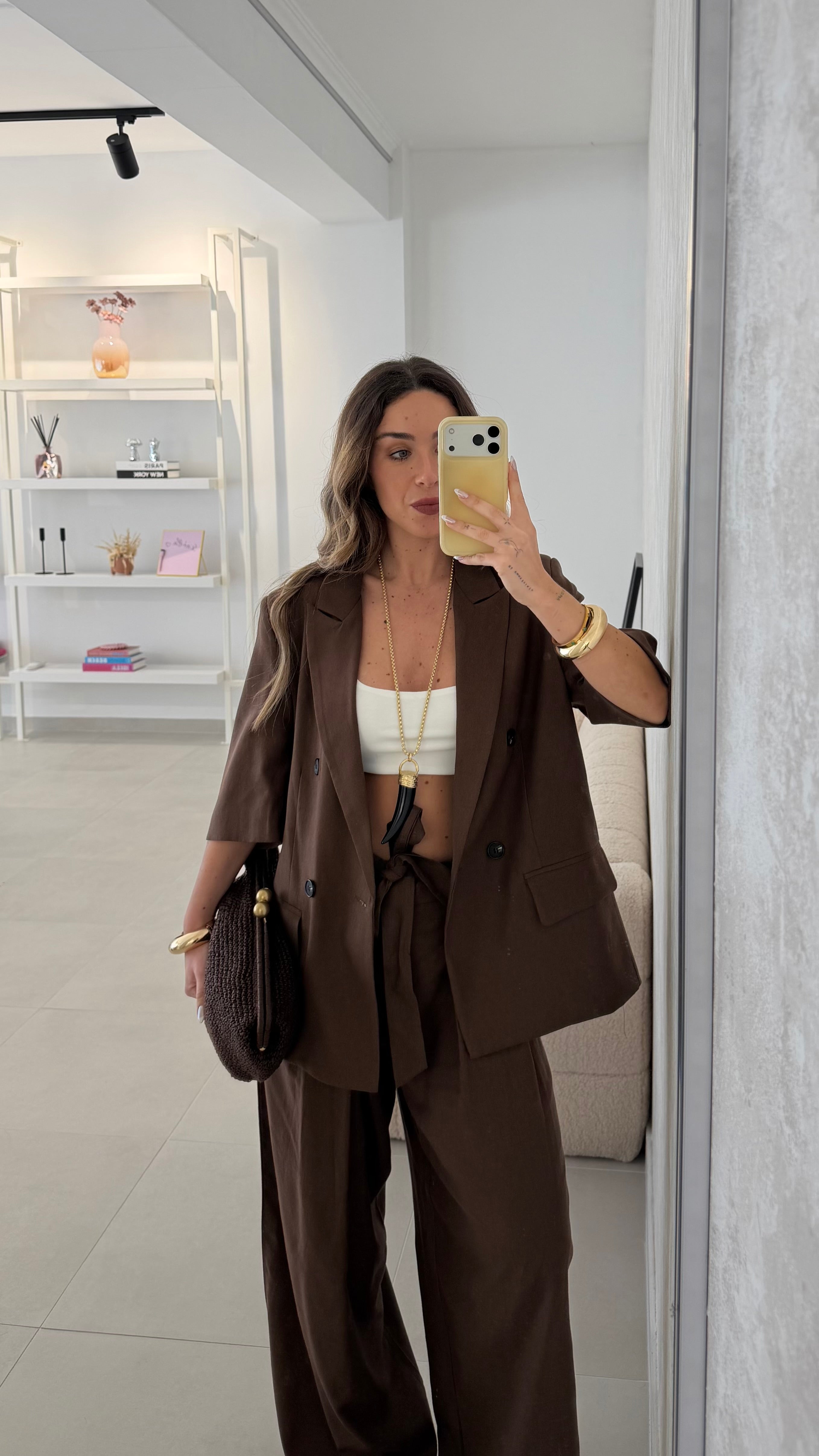 Chocolate Brown Blazer Lumina