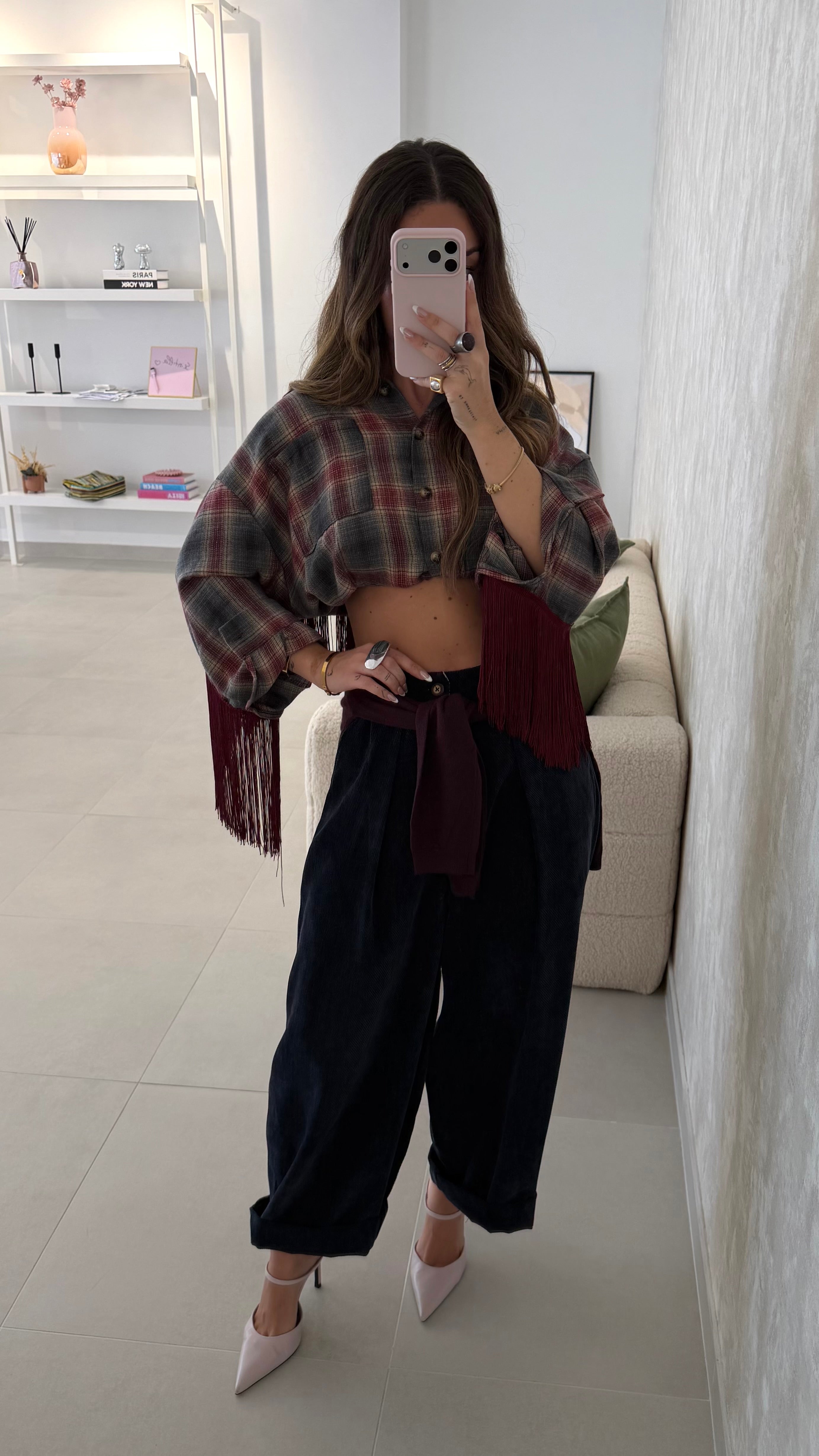 Navy Corduroy Balloon Pants