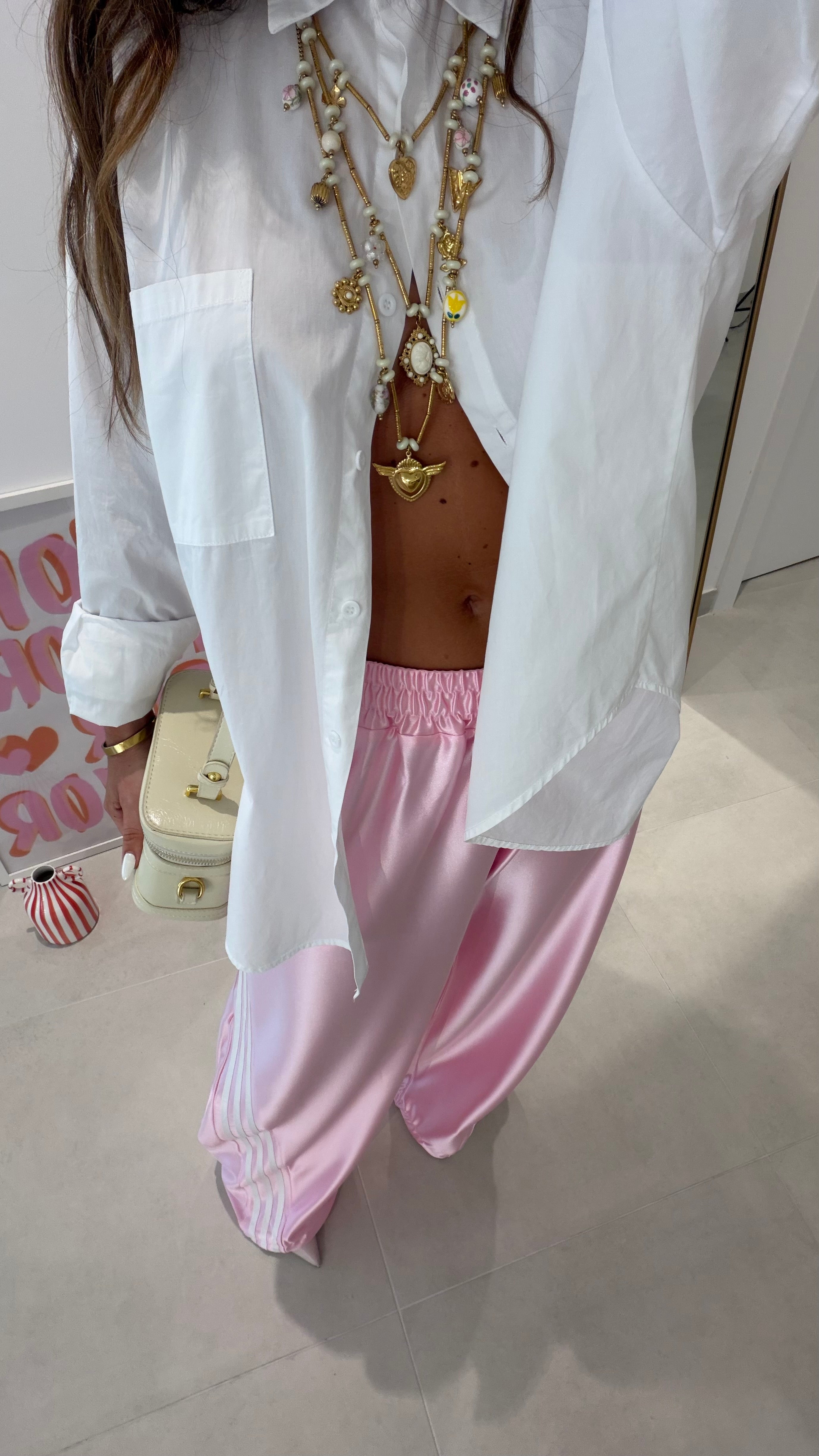 Baby Pink Satin Pants