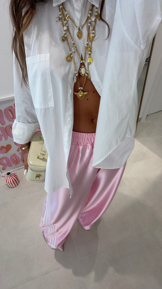 Baby Pink Satin Pants