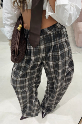 Plaid Balloon Trousers