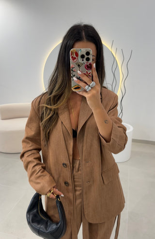 Blazer Lapela Camel Lumina