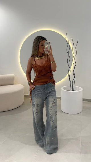 Jeans Rasgos Brilhos
