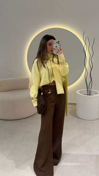 Brown Classic Flared Pants LUMINA