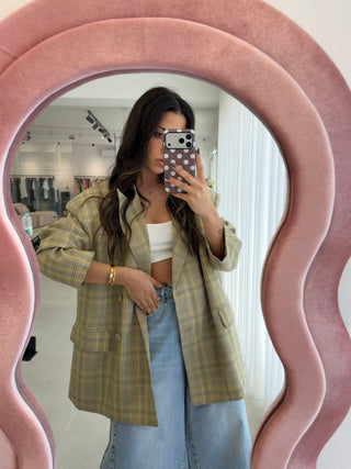 Oversize Checkered Blazer