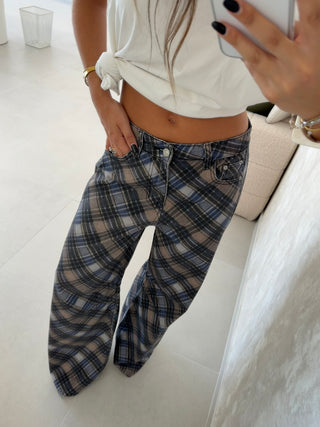 Blue Tartan Jeans