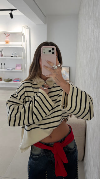Striped Zip Sweater