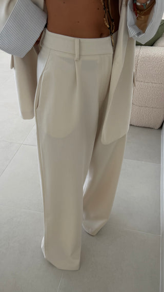 Cream Classic Pants Lumina
