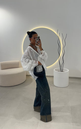 Jeans Brilhos Fold Up