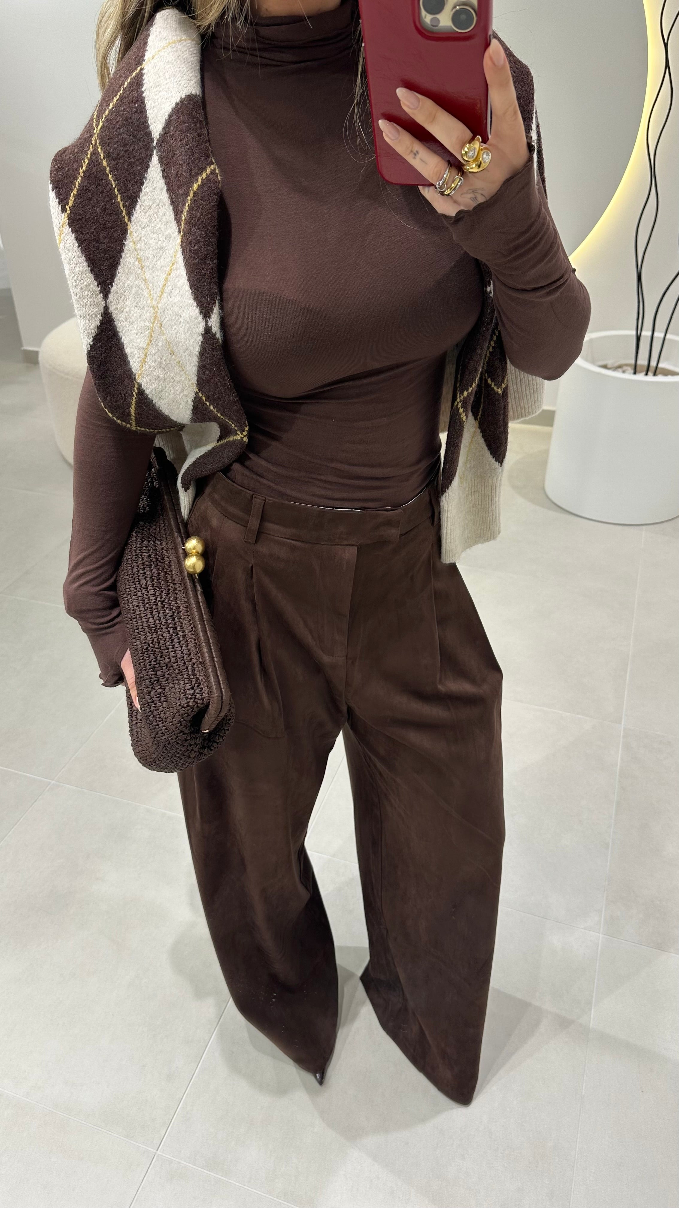 Suede Classic Pants Brown