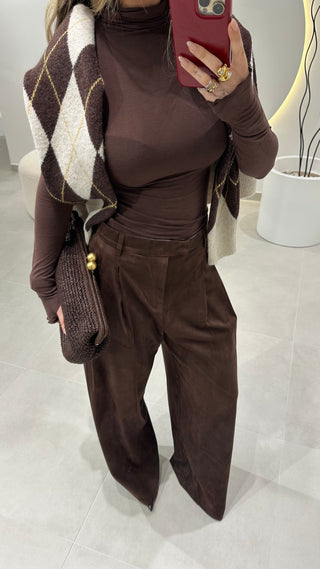 Suede Classic Pants Brown