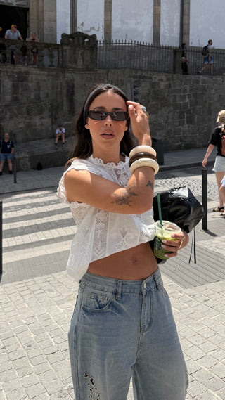 Lace White Blouse