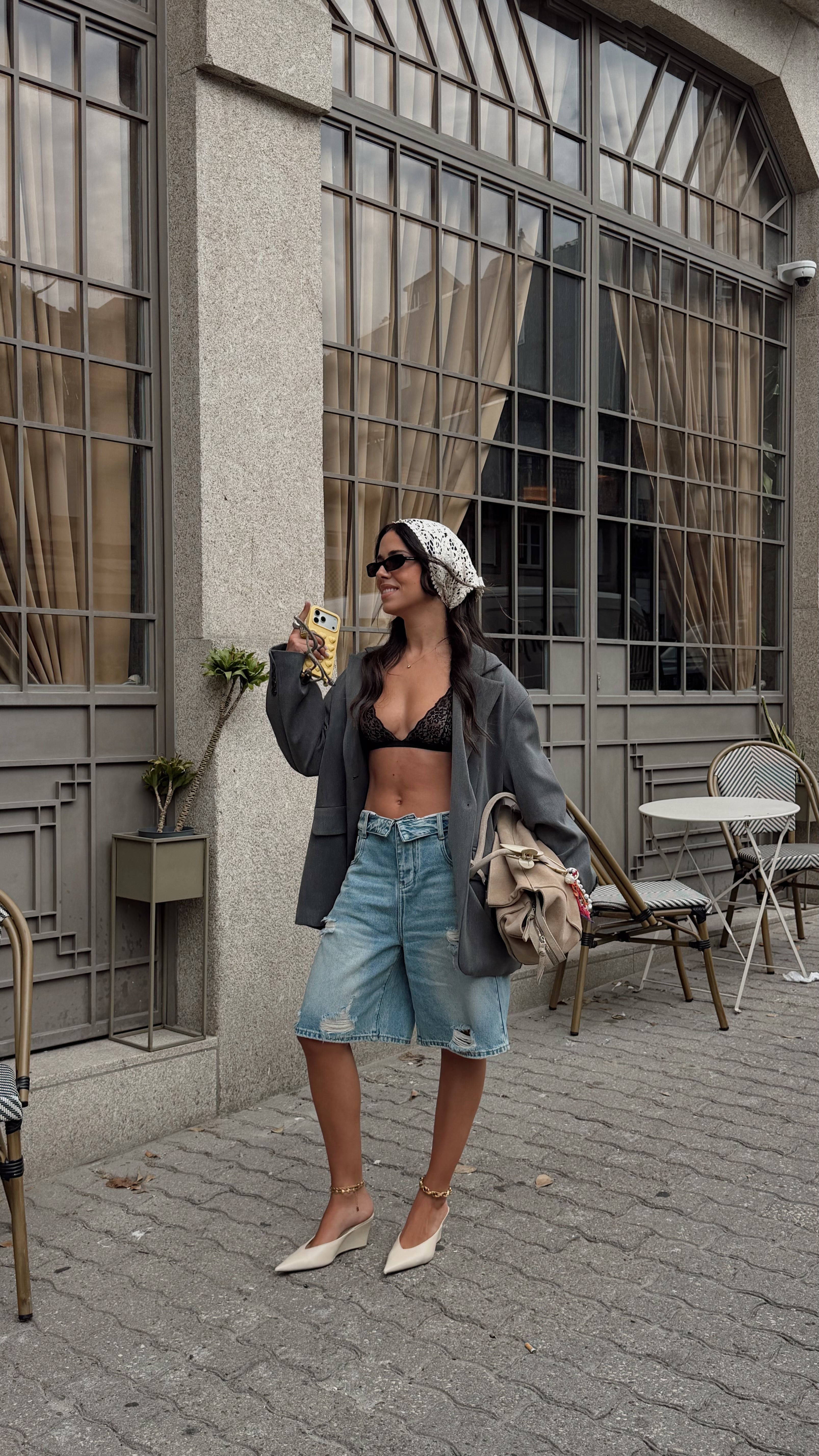 Grey Oversized Blazer Lumina
