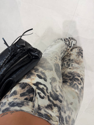 Wide Leg Leopard Jeans