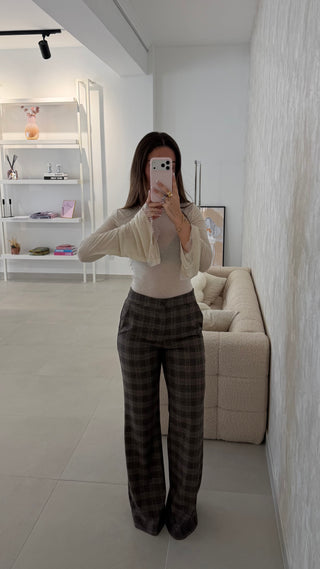 Checkered Brown Pants Lumina