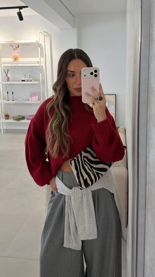 Red Knit Sweater LUMINA