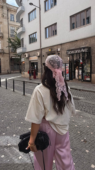 Pink Lace Scarf