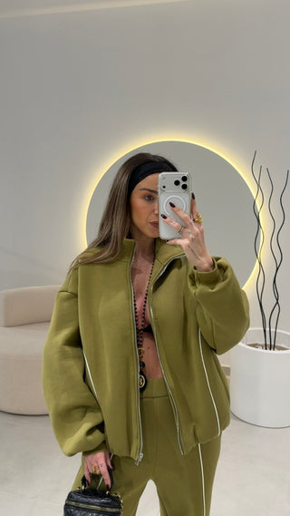 Olive Bomber Jacket LUMIMA