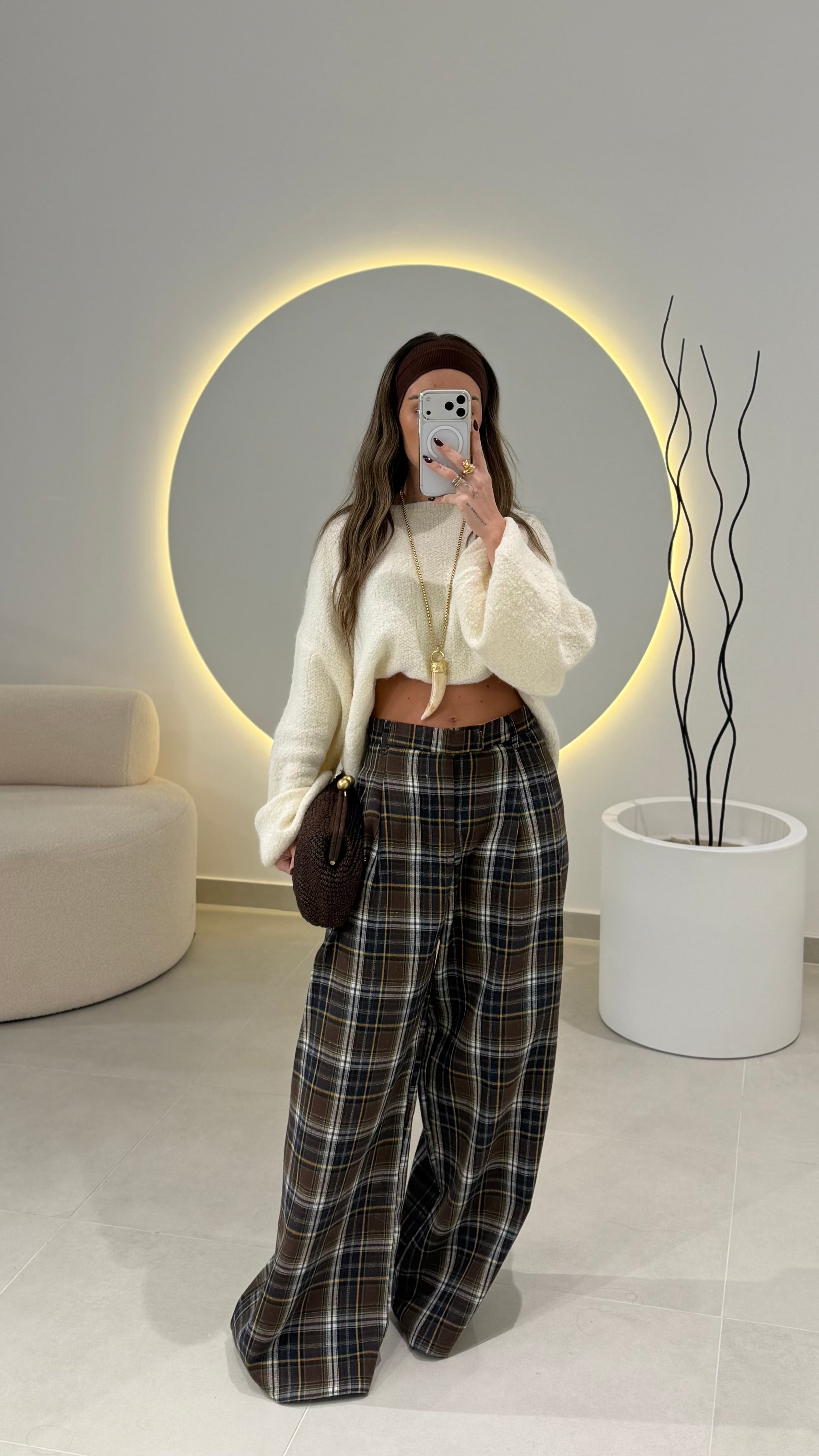 Checkered Brown Pants