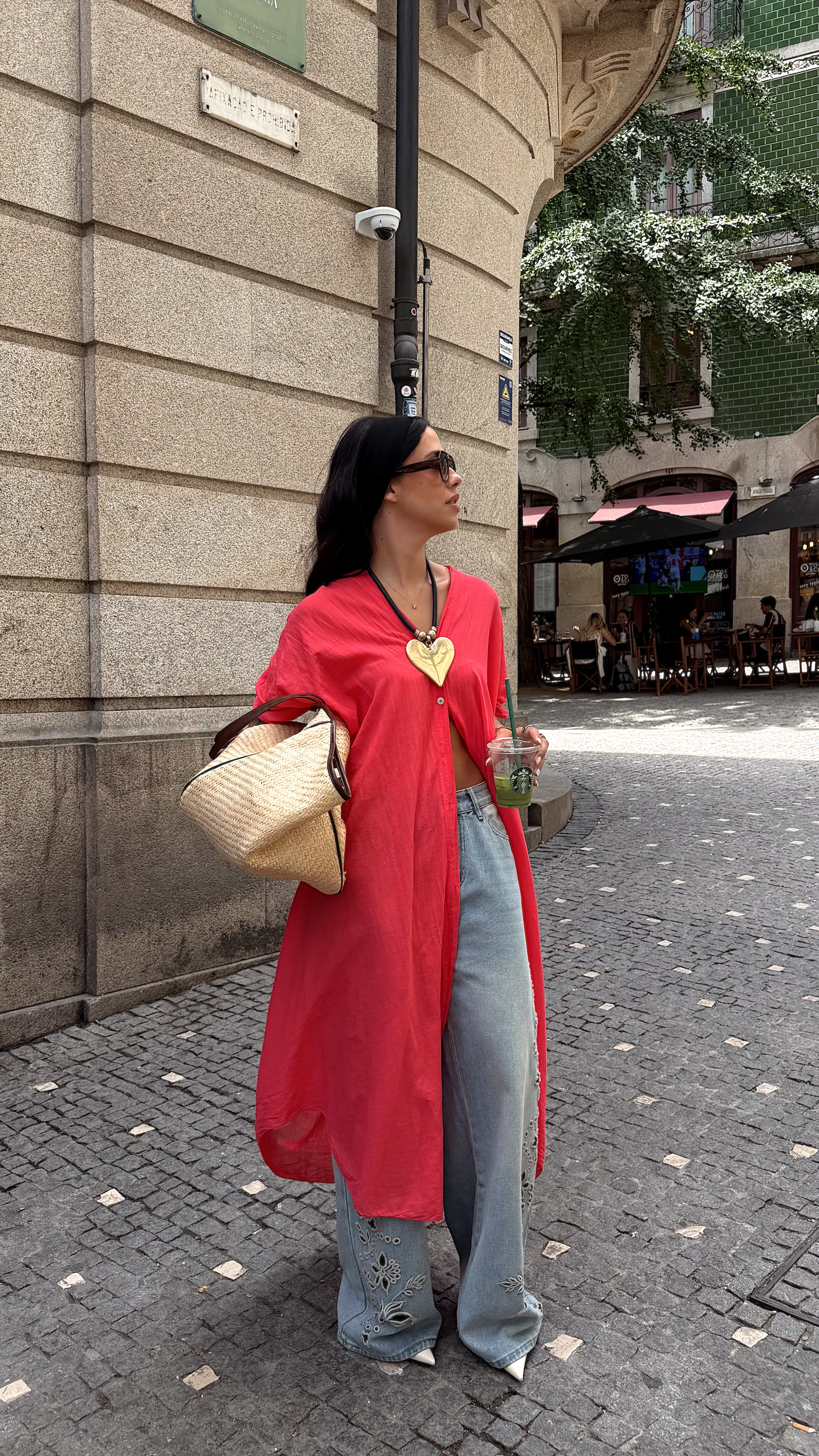 Coral Oversize Kimono
