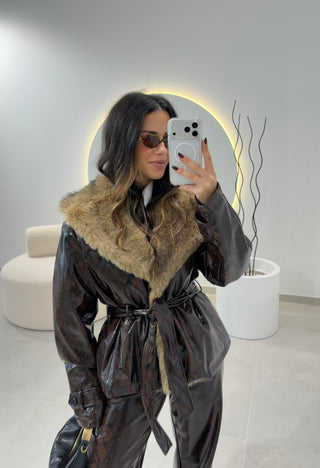 Snake-print Jacket in faux leather LUMINA