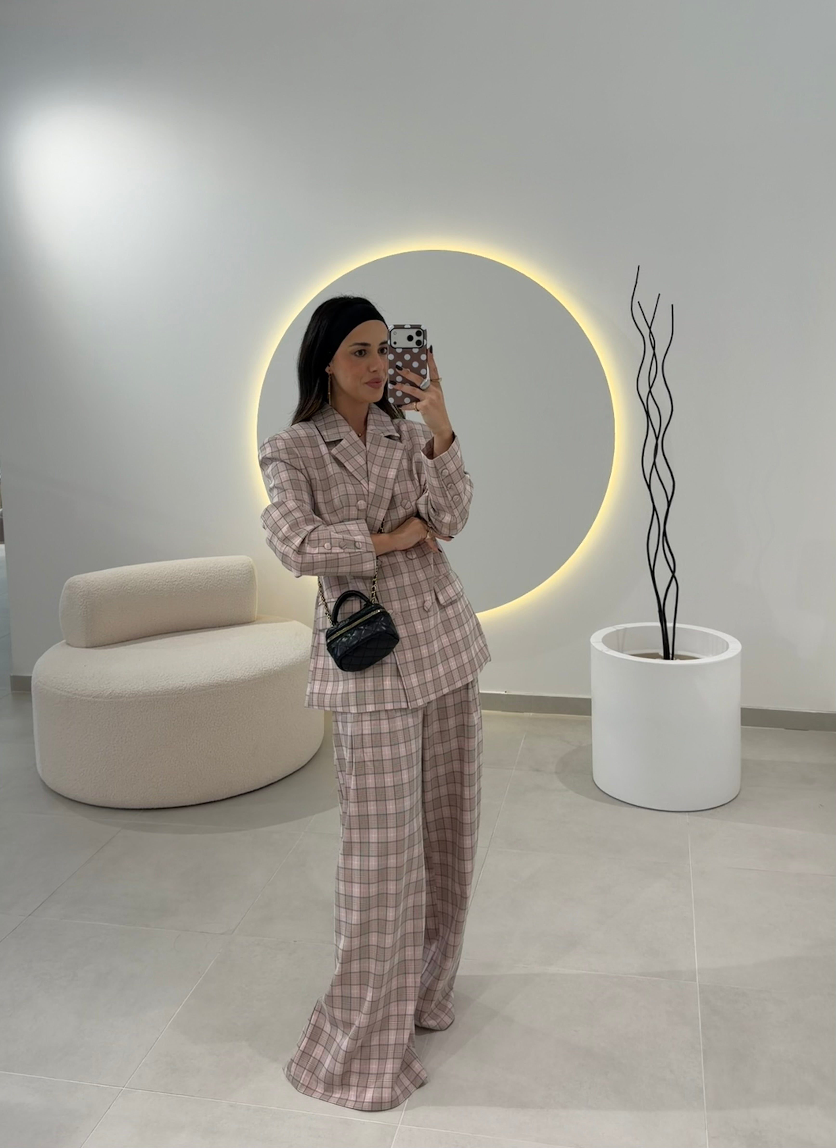 Checkered Pink Suit