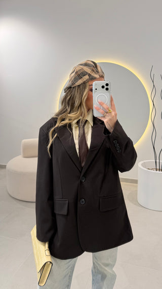 Oversized Dark Brown Blazer LUMINA