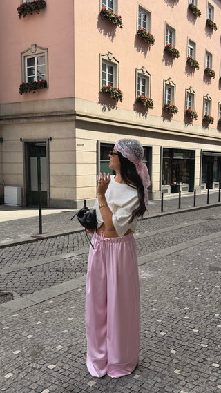 Pink Satin Pants