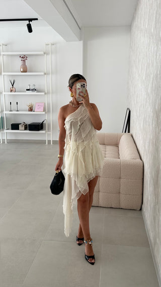 Conjunto Folhos Creme