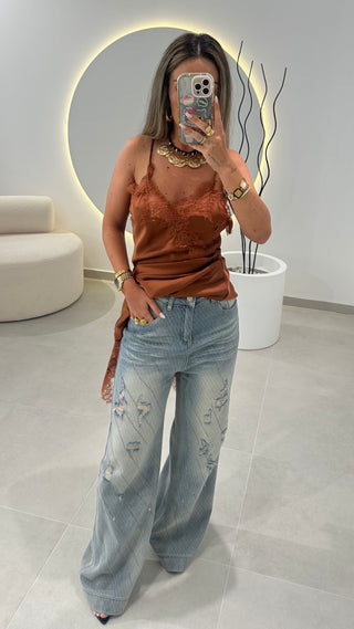 Jeans Rasgos Brilhos