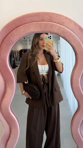 Chocolate Brown Blazer Lumina