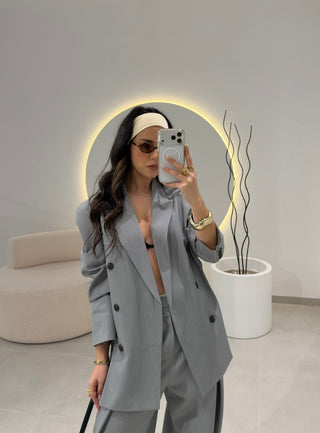 Grey Cut-Out Blazer Lumina