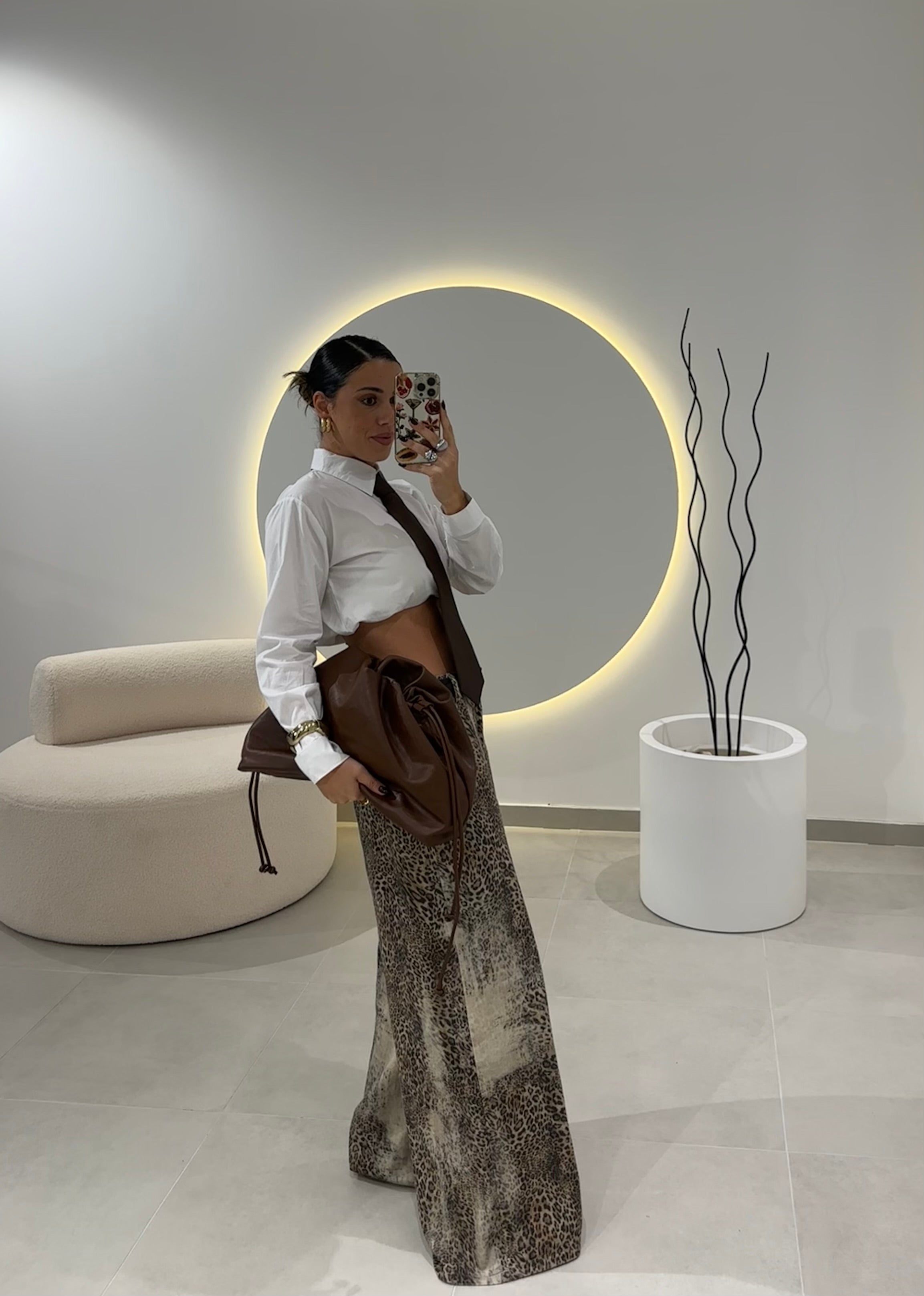 Leopard Wide Leg Jeans