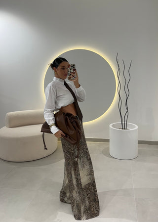 Leopard Wide Leg Jeans