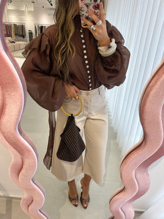 Brown Jewel Blouse